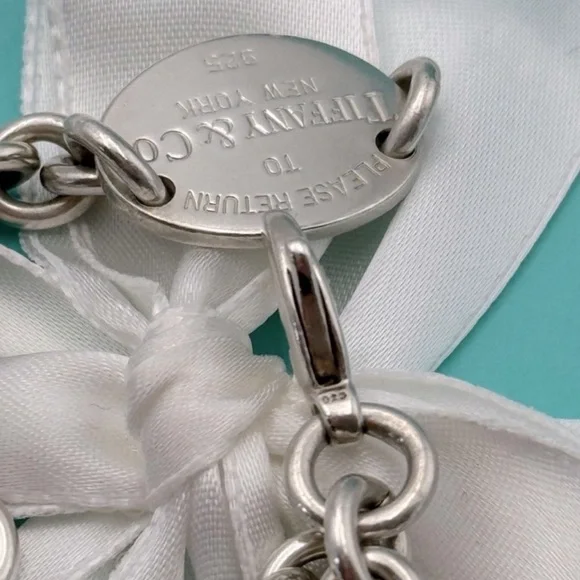 Tiffany & Co Return to Tiffany Oval Tag Choker Necklace Sterling Silver Gift Box - Picture 10 of 14